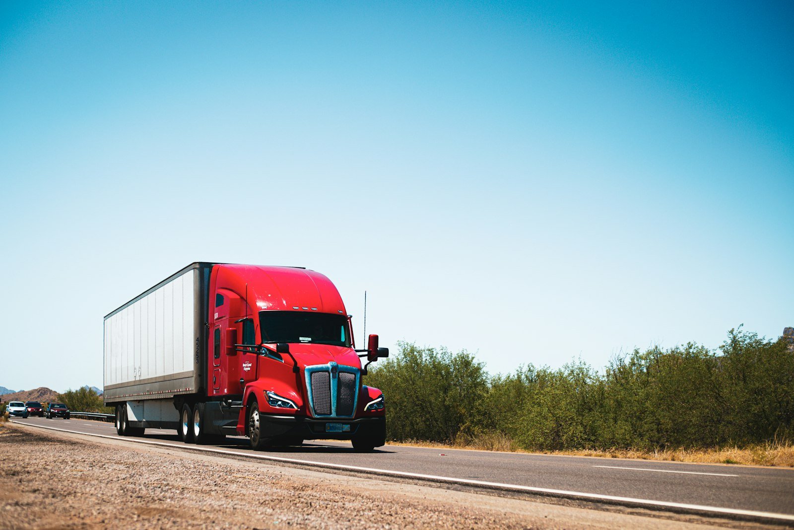 Delivery truck on the highway